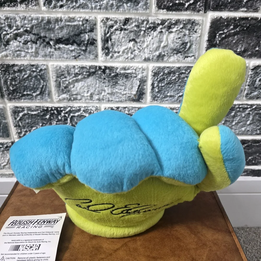 Nascar Carl Edwards Roush Fenway Blue Foam Finger Plush Toy